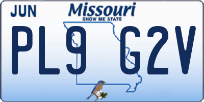 MO license plate PL9G2V