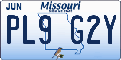 MO license plate PL9G2Y