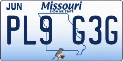 MO license plate PL9G3G