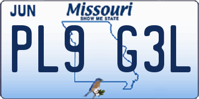 MO license plate PL9G3L
