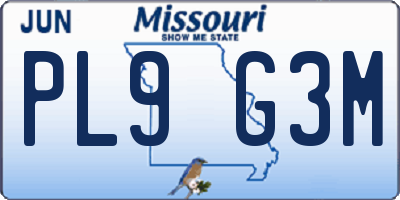 MO license plate PL9G3M