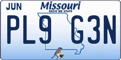 MO license plate PL9G3N