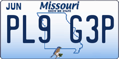 MO license plate PL9G3P