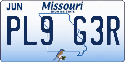 MO license plate PL9G3R