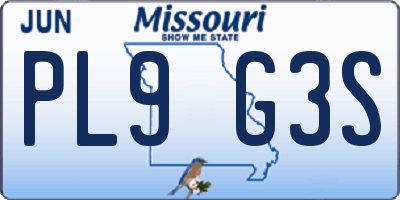 MO license plate PL9G3S