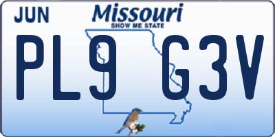 MO license plate PL9G3V