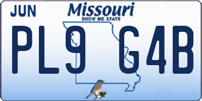 MO license plate PL9G4B