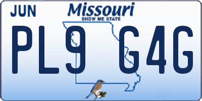 MO license plate PL9G4G