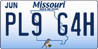 MO license plate PL9G4H