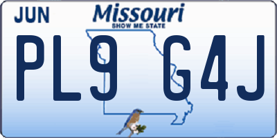 MO license plate PL9G4J