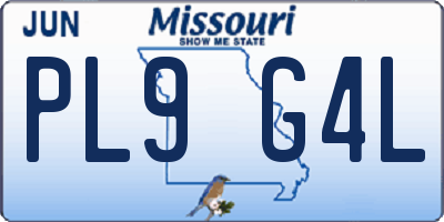 MO license plate PL9G4L