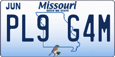 MO license plate PL9G4M