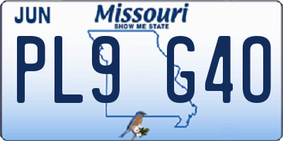 MO license plate PL9G4O