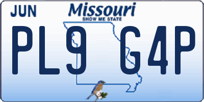 MO license plate PL9G4P