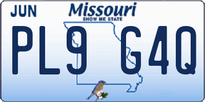 MO license plate PL9G4Q