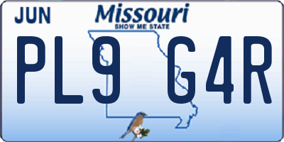 MO license plate PL9G4R