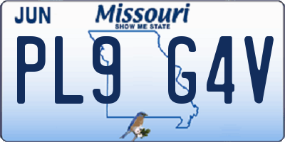 MO license plate PL9G4V