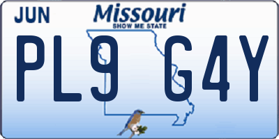 MO license plate PL9G4Y