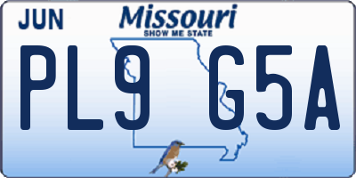 MO license plate PL9G5A