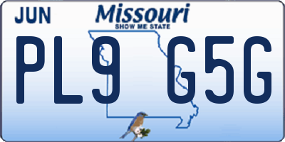 MO license plate PL9G5G