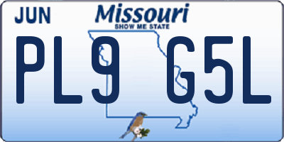 MO license plate PL9G5L