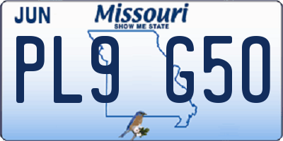 MO license plate PL9G5O