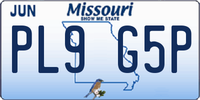 MO license plate PL9G5P
