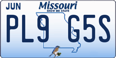 MO license plate PL9G5S