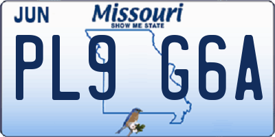 MO license plate PL9G6A