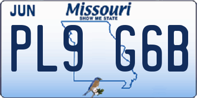 MO license plate PL9G6B