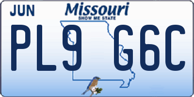 MO license plate PL9G6C