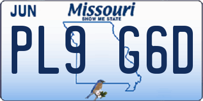 MO license plate PL9G6D