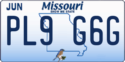 MO license plate PL9G6G