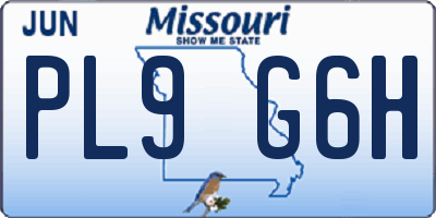 MO license plate PL9G6H