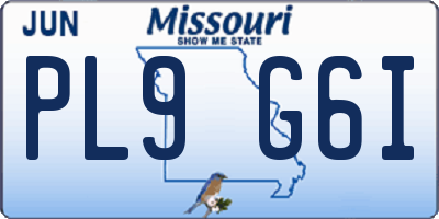 MO license plate PL9G6I