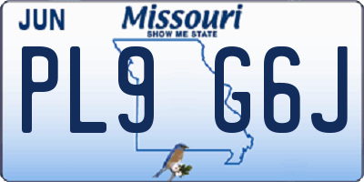 MO license plate PL9G6J