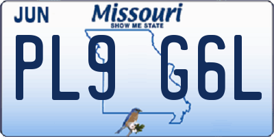 MO license plate PL9G6L