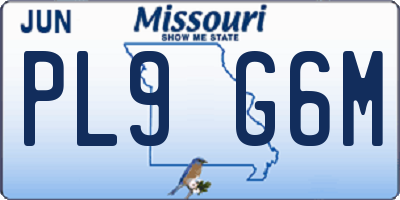MO license plate PL9G6M