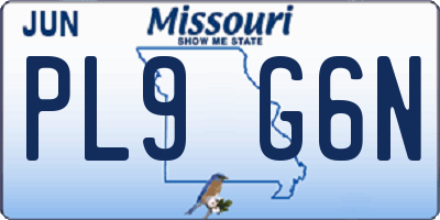 MO license plate PL9G6N