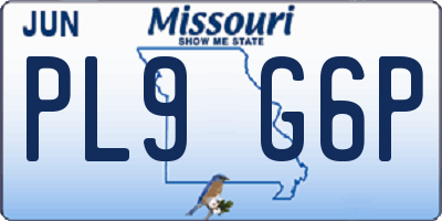 MO license plate PL9G6P