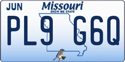 MO license plate PL9G6Q