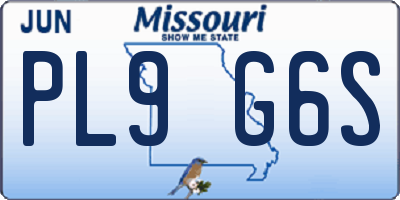 MO license plate PL9G6S