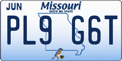 MO license plate PL9G6T