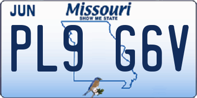MO license plate PL9G6V