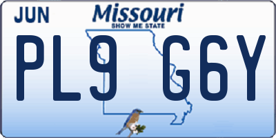 MO license plate PL9G6Y