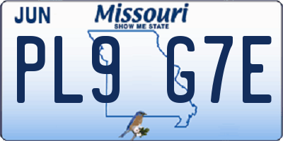 MO license plate PL9G7E