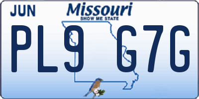MO license plate PL9G7G