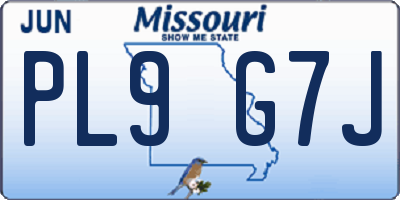 MO license plate PL9G7J