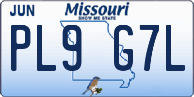 MO license plate PL9G7L