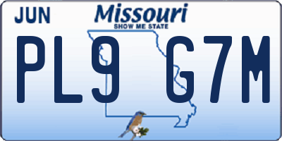 MO license plate PL9G7M